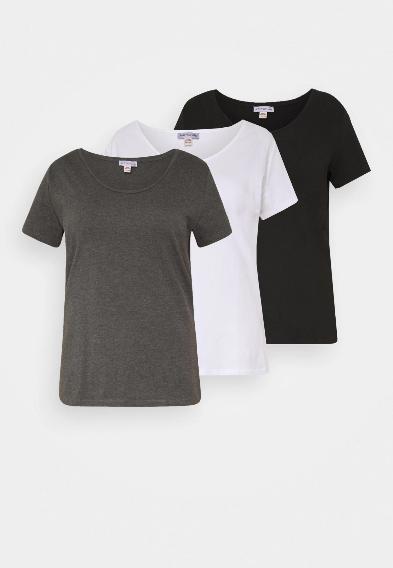 3Er Pack- T-Shirt Basic - White/Black/Dark Grey 3 3Er Pack- T-Shirt Basic - White/Black/Dark Grey