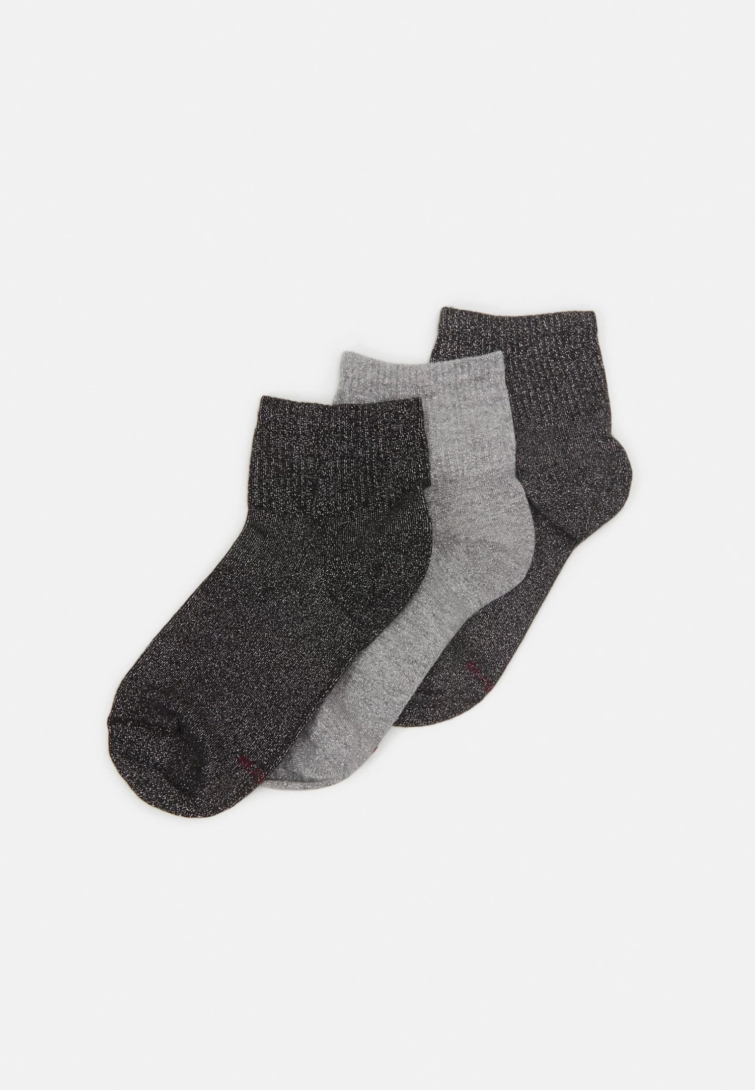 Anna Field Lurex Socks 3 Pack - Sokken - Grey/Black 3 Anna Field Lurex Socks 3 Pack - Sokken - Grey/Black