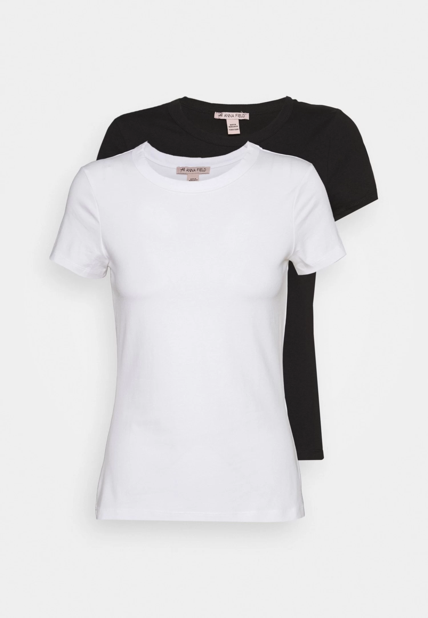 Anna Field 2 Pack - T-Shirt Basic - White/Black 3 Anna Field 2 Pack - T-Shirt Basic - White/Black