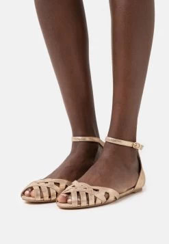 Leather- Peeptoe Ballerina'S - Gold