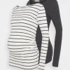 2 Pack - Longsleeve - Dark Grey/White -Anna Field Winkel aea471b50c184938a9da20f78d67d515
