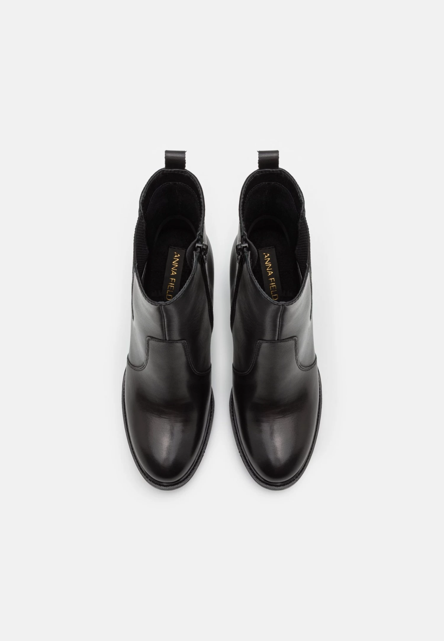 Leather- Enkellaarsjes Met Hoge Hak - Black 8 Leather- Enkellaarsjes Met Hoge Hak - Black - Afbeelding 6